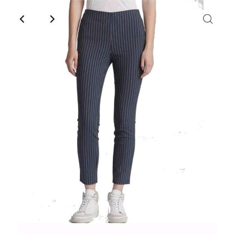 Rag & Bone Womens Navy Blue Striped Simone Slim Ankle Pants 10